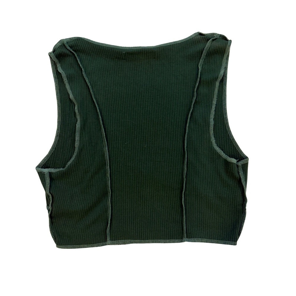 Urban Outfitters Ribbed Button-Up Crop Top - Picture 3 of 7